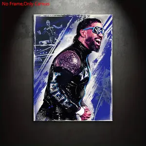1 Piece/Set Frameless Canvas Painting Print Poster, Canvas Prints, Street Halftone Art, Jey Uso YEET. A perfect gift for wrestling enthusiasts, ideal for bedroom, living room, kitchen, wall decor