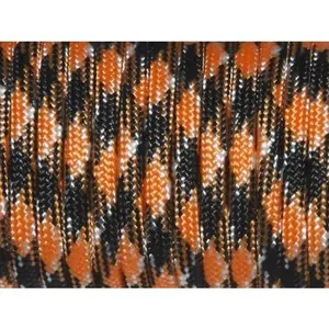 1 count 100ft 550 Paracord Parachute Cord Lanyard Mil Spec Type III 7 Strand Core Color Black+Neon Orange(Black+Neon Orange)