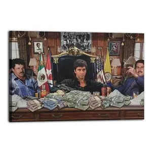 Underground Crime Cartel Power Play – Tony Montana Artistic Wall Decor, Waterproof Canvas Poster, Cute And Vibrant Poster for Bathroom, Living Room, Bedroom, Dorm, A Perfect Gift Idea for New Year Home Decor