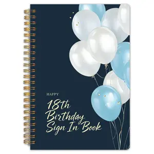 1 Spiral Notebook with Balloon Theme for 18th Birthday | 5.5X8.3 inches, high-quality inner pages, celebration guest book, perfect gift for birthday party, durable binding, with lined paper