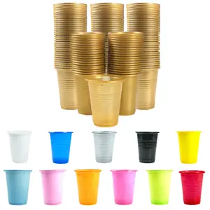 50pcs 7 oz Party Plastic Cups, Pop Cups, Sturdy & Food Safe Disposable Cups, Clear Cups Plastic Cups for Party, Indoor Outdoor Events Beverage Drinking Cups