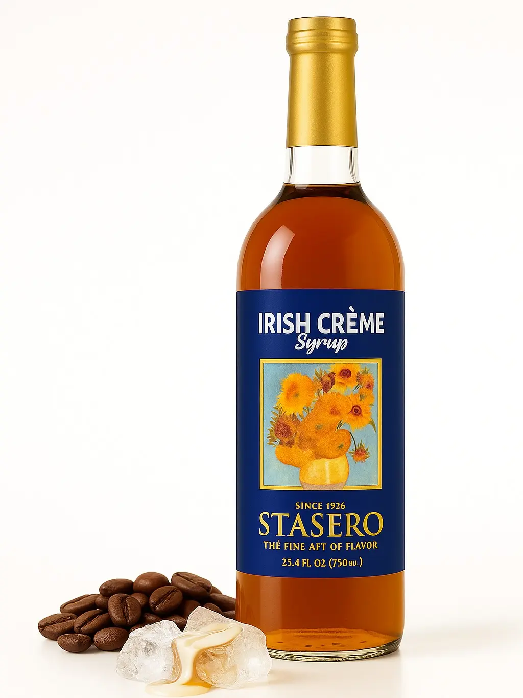 Stasero Irish Creme Syrup 25.4 fl oz Bottle - Concentrate for Coffee Espresso Teas Italian Sodas Lemonades Shakes Frappes Desserts and More - Beverage