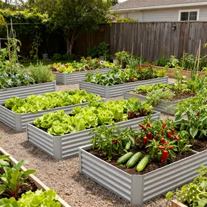 Rustproof Galvanized Metal Raised Garden Bed, Durable Outdoor Elevated Planter, Quick Assembly for Vegetables, Herbs, Flowers & Plants