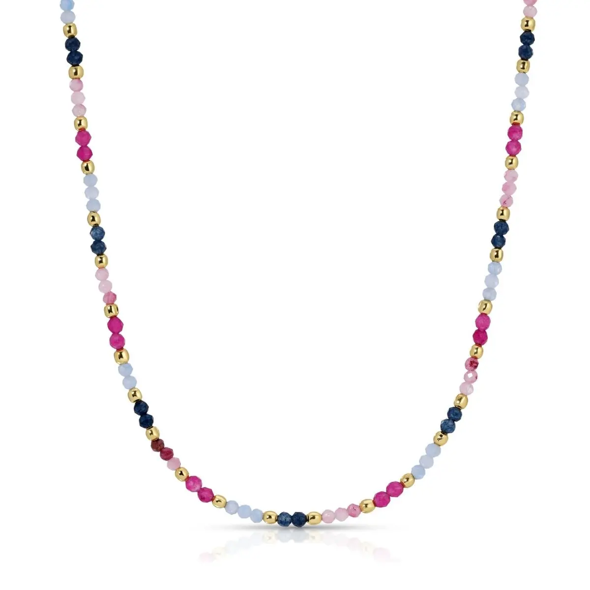 Delicate Beaded Stone Collar Necklace