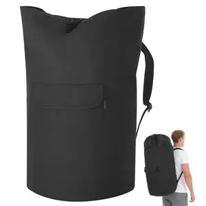 【Deals For You】SONGMICS Laundry Bag, Laundry Backpack 31.7 Gallons (120 L), Heavy-Duty, Large with Extendable Top, Oxford Fabric, Wide Shoulder Straps and Flap Pocket
