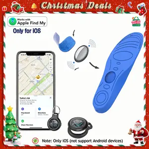 [Valentine's Day] Tukio GPS Tracker(iOS Only) for Kids & Pets Mini Clear Design Air Tag Weatherproof Case Anti-Lost Device Works with Apple Find My iOS Only IP67 Waterproof Replaceable Battery Remote Bluetooth Protection