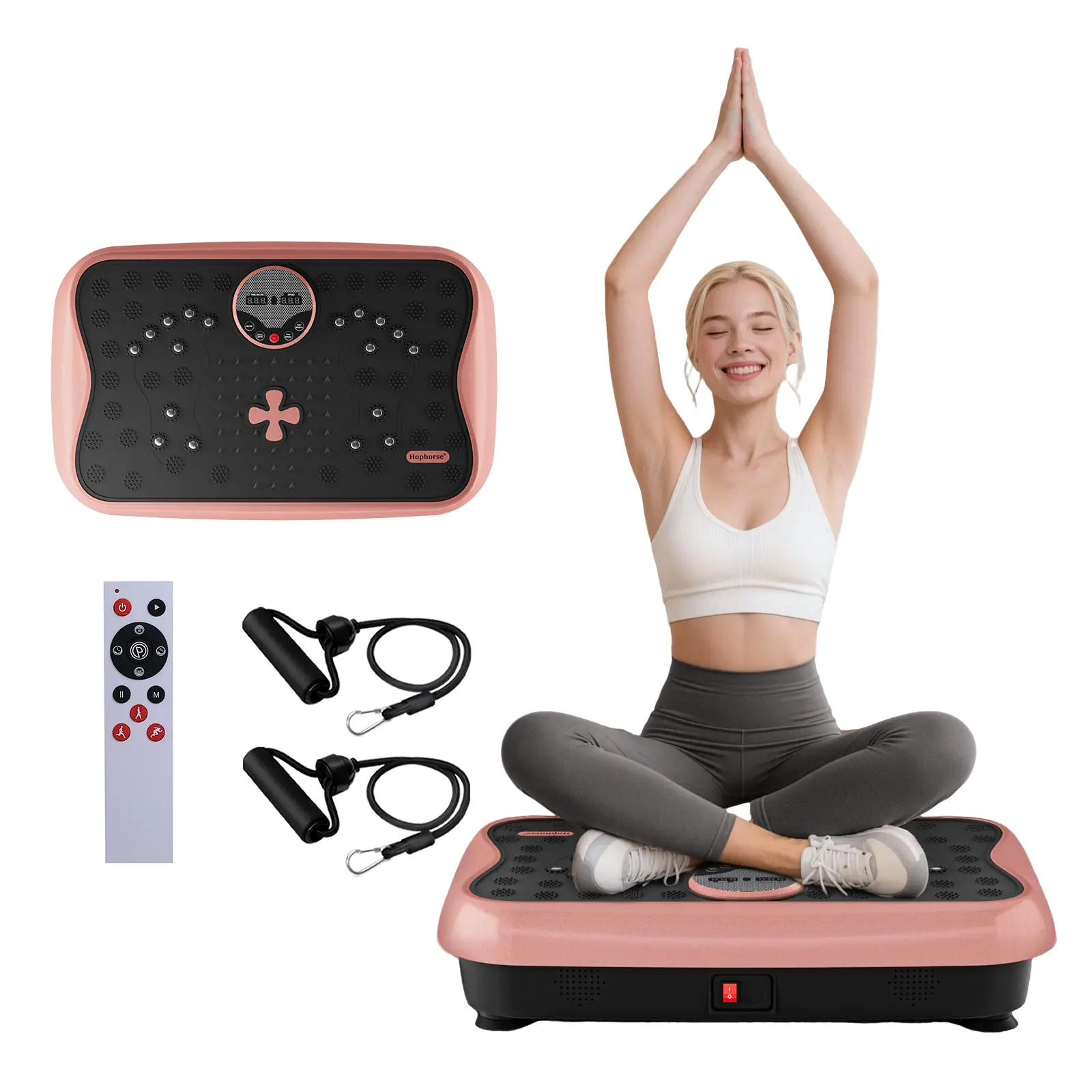 HopHorse Vibration Plate Luck Cross Clover Exercise Machine Muscle Relaxation Vibration Plate Whole Body Fitness Platform for Gyms Home Workout Home Gym Equipment with 4 vibration plate exercise machine Speeds- Silent Tech HopHorse Vibration Plate Luck Cross Clover Exercise Machine Muscle Relaxation Vibration Plate Whole Body Fitness Platform for Gyms Home Workout Home Gym Equipment with 4 vibration plate exercise machine Speeds- Silent Tech