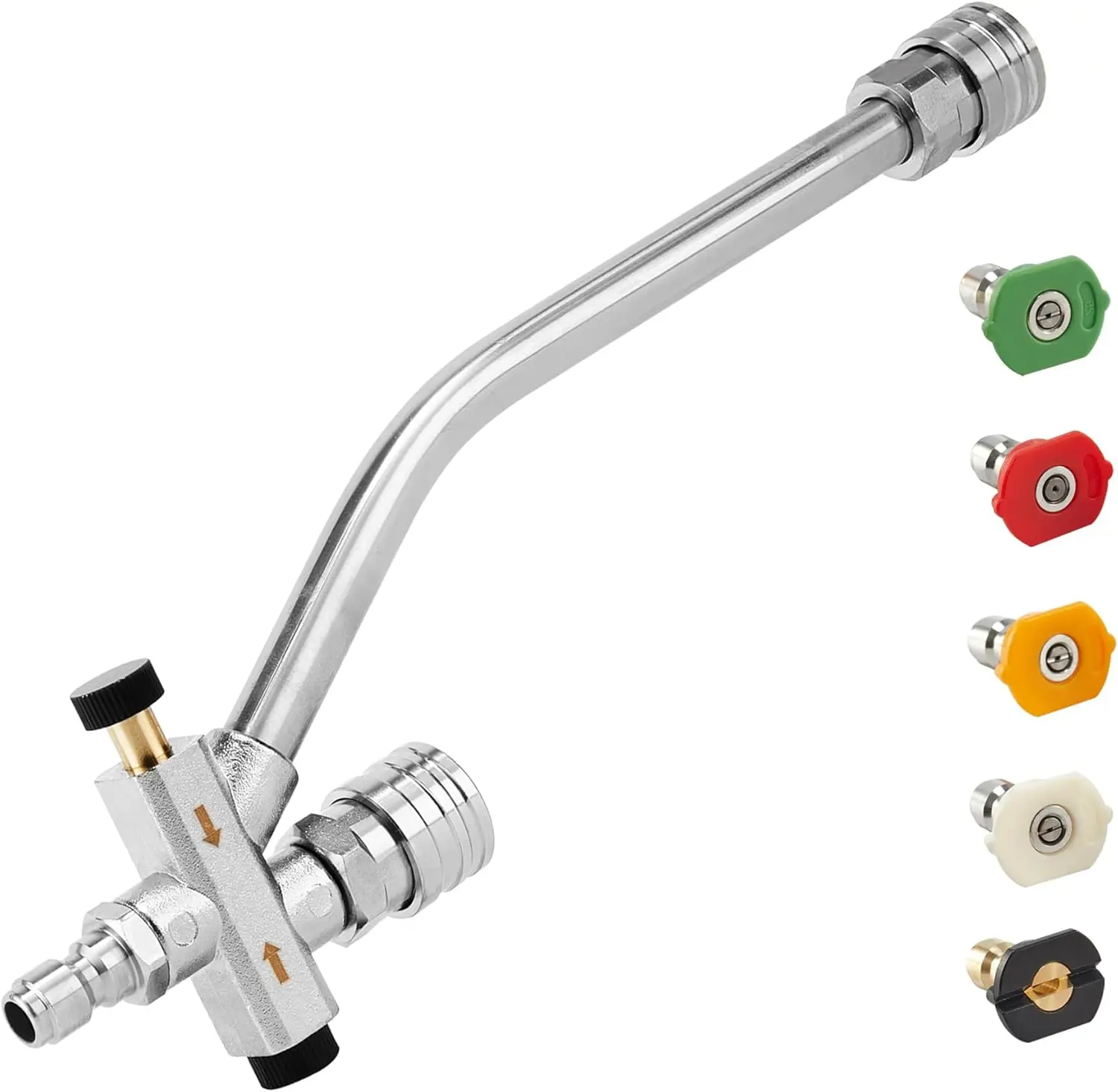 Dual Connector Lance Pressure Washer Foam Cannon with 5 Nozzles | Power Washer Soap Attachment, Dual Lance Pressure Washer Wand, 1/4" Quick Connect