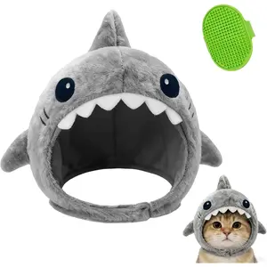 Shark Cat Hat Costume, Winter Hat for Cats & Small Dogs, Cute Pet Dog Cap Costume Gear for Kitten & Puppy Bonnet (1)