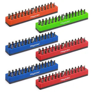 6PCS 1/4" Magnetic Hex Bit Holder Rack Organizer, 258 Holes, 1/4-Inch Drill Bit Holder, 6 Racks, Magnetic Bit Holder with Magnet Base for Screwdriver Bits