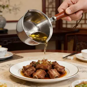 Stainless Steel Mini Soup Pot, Multifunctional Cooking Pot, Oil Pouring Pot, Home Use, Kitchen Essential, Suitable for Small Batch Cooking