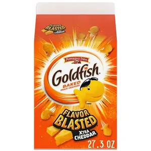 Goldfish Flavor Blasted Xtra Cheddar Cheese Crackers, 27.3 oz Carton Snack Crispy