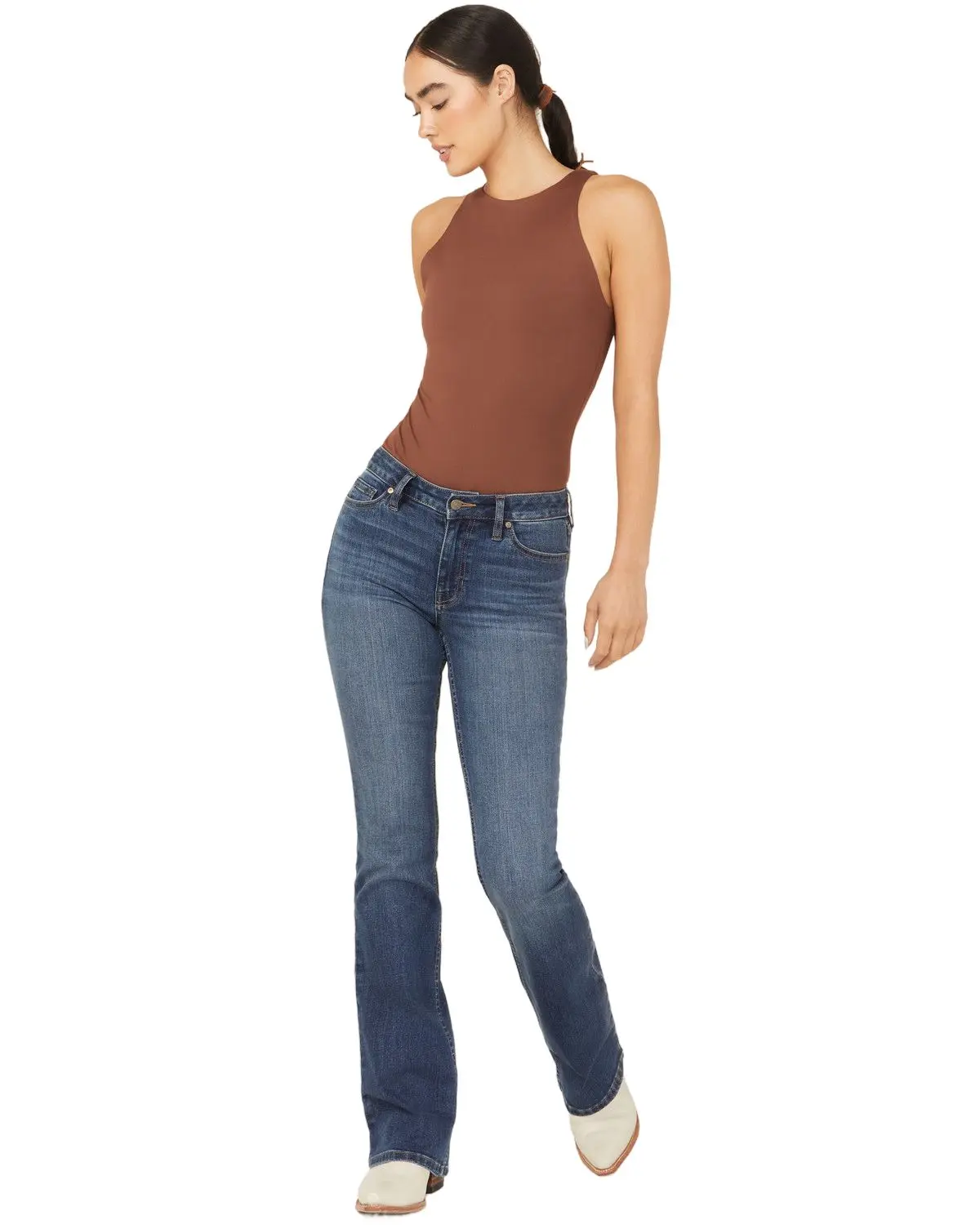 Shyanne Women's Women'S Aria Mid Rise Bootcut Stretch Denim Jeans - Swfa24j82-Mdw