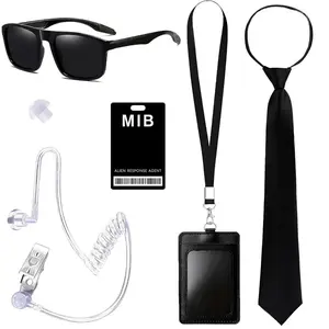 6PCS MIB Agent Costume Accessories, Secret Service Costume Set Spy Costume Accessories for man, women, small boys and small girls for Cosplay