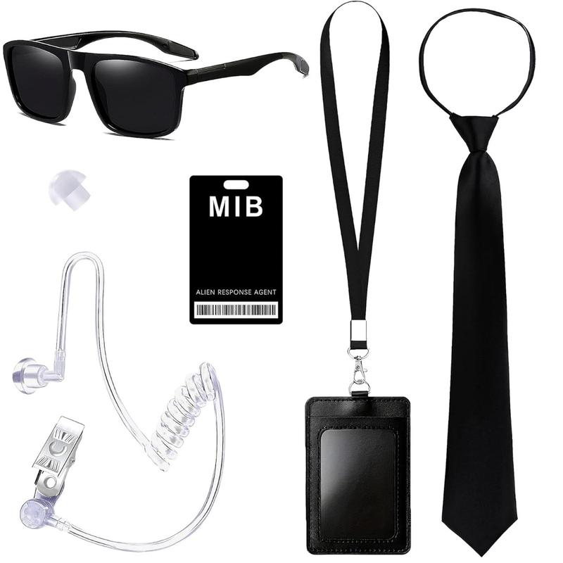 6PCS MIB Agent Costume Accessories, Secret Service Costume Set Spy Costume Accessories for man, women, small boys and small girls for Cosplay