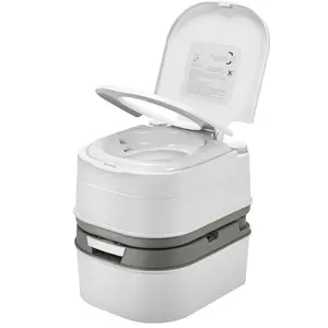 YITAMOTOR Portable Toilet Camping Porta Potty 6.34 Gallon Leak-Proof with Paper Collection System & Handle Pump for RVs Boats Trips White Gray