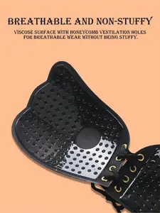 1pc Viscous invisible mango-shaped bra - suitable for strapless dresses, breathable self-adhesive lifting pad, suitable for women, reusable, suitable for wedding gowns, dresses and formal wear.