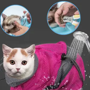 Cat Grooming Bag Nail Clipper Beauty Tool Pet Cleaning Supplies Anti-Scratch Bite Proof Bath Bag Suitable for Small Cats