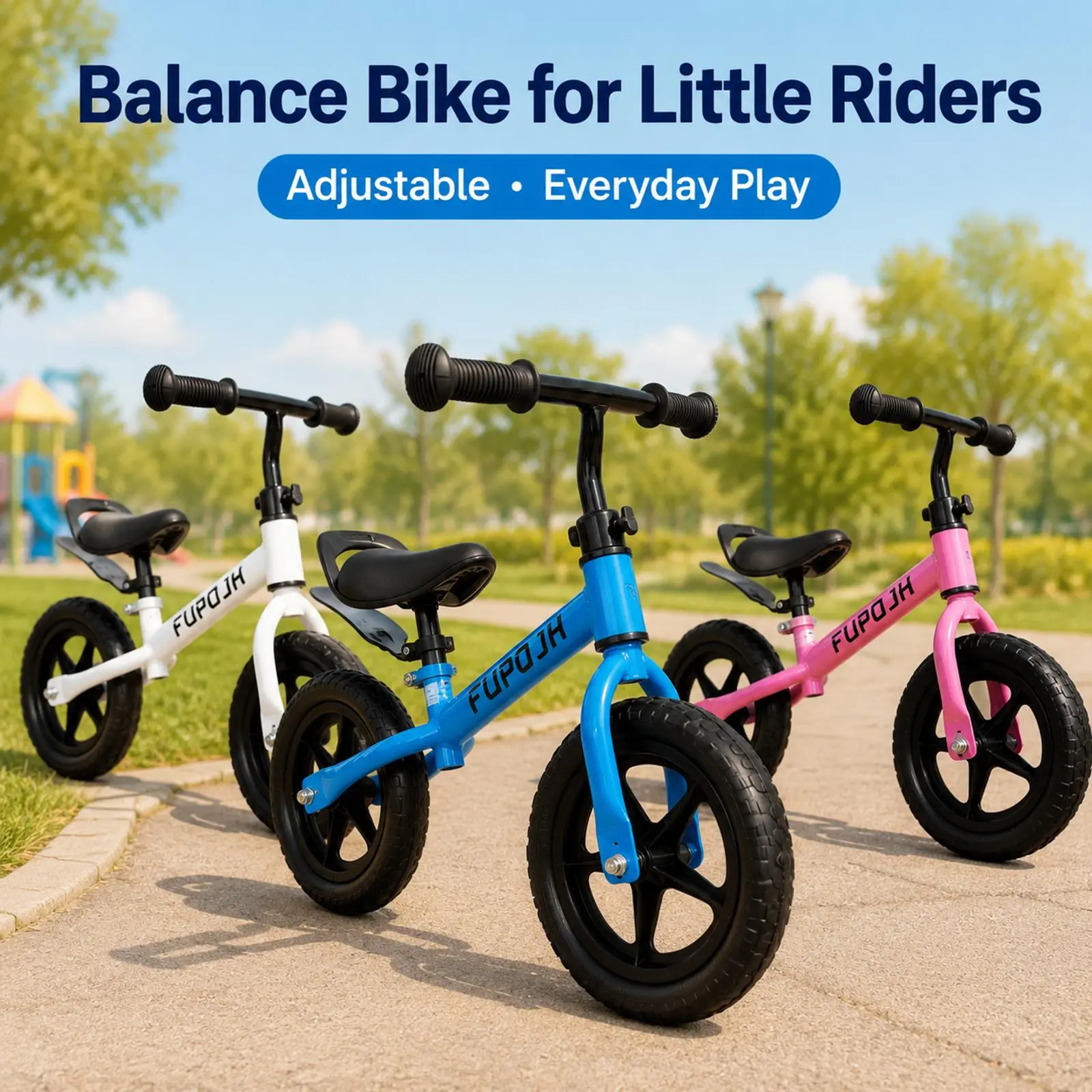 Adjustable Toddler Balance Bike for 18-60 Months, Pedal-Free Design with Fall-Prevention Steering Lock, Quiet EVA Tires, Unisex Ride-On Toy for Outdoor Play, Ideal Gift for Christmas & First Birthday