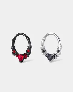 Bat Heart CZ Daith Septum Ring