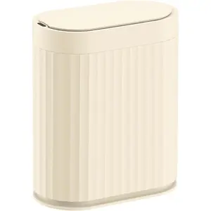 2 Gallon Sensor Trash Can - 7.5L Waterproof Sensor Trash Can, Automatic Bathroom Trash Can, Slim Trash Can, Bathroom, Office, Bedroom, Beige
