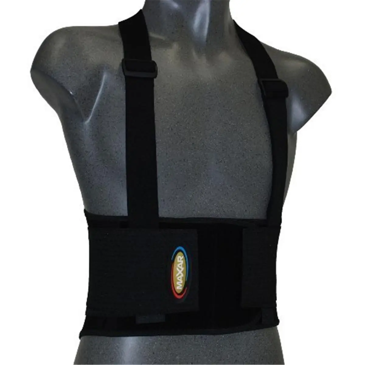 MAXAR Deluxe Industrial Lumbo-Sacral Support Belt - Unisex Adult Heavy Duty Back Belt for Driving Use, Lower Back Pain Relief, Adjustable Detachable Straps, Breathable Mesh, Front & Back Pockets, Increased Stability, Spring Stays - X-Large