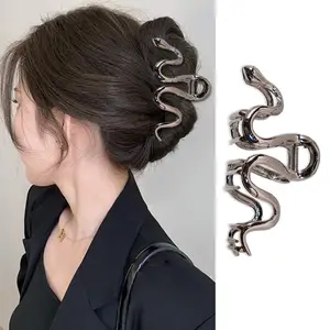 Snake Hair Clip, 1 count Elegant Black Metal Hair Claw Clip for Thick Hair  Hold Hair Clip for Women, Party Hair Decorations