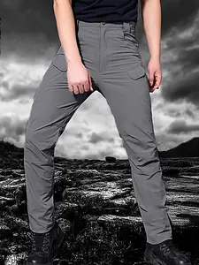 Spring and Autumn Men's Tactical Work Pants, Casual Fashion Trousers, equipped with multiple pockets, made of wear-resistant fabric, soft and breathable, suitable for casual outings, camping, fishing, outdoor sports, and daily work and casual wear.