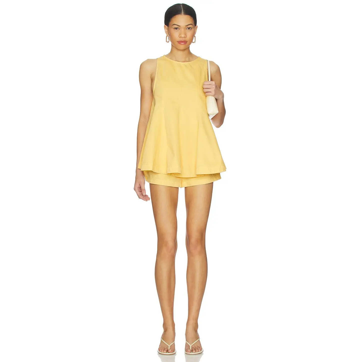 Free People Cassius Denim Set in Apricot Gelato