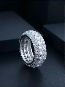 Out Full Eternity Band Ring for Men Women, 18K Gold Plated Bling  Diamond Wedding Band, Cluster Rings, Fashion Rings, Hip Hop Rapper Jewelry Gift Hip Hop Jewelry for Party