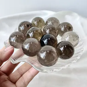 【Crystal Bliss】1 count Small Amethyst/Smoky Quartz Sphere - Unique Decor with Nature's Charm - High-Quality Natural Gemstones - Versatile Home Decor - Meaningful Gift