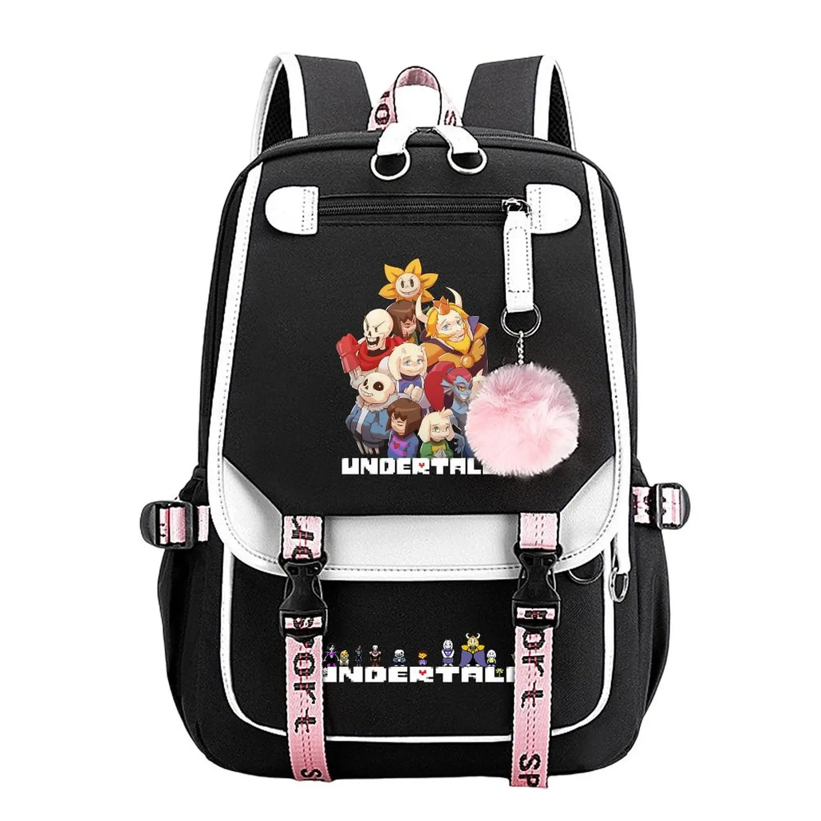Deltarune Cotton-Linen Youth Laptop Backpack - Compact Yet Practical Size (11.4in×18.1in), High-Capacity, Durable, Chic, Casual, Ergo Straps, Adjustable Shoulder Strap, Holiday School Bag for Teens, Birthday Gift, Large-Capacity