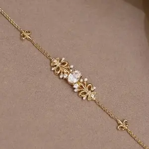 9-K lab-grown diamond, 1 ct, VS1-D, , oval shape with   4-Prong; tennis chain design, elegant light luxury style for fashionable wear. pwq04492