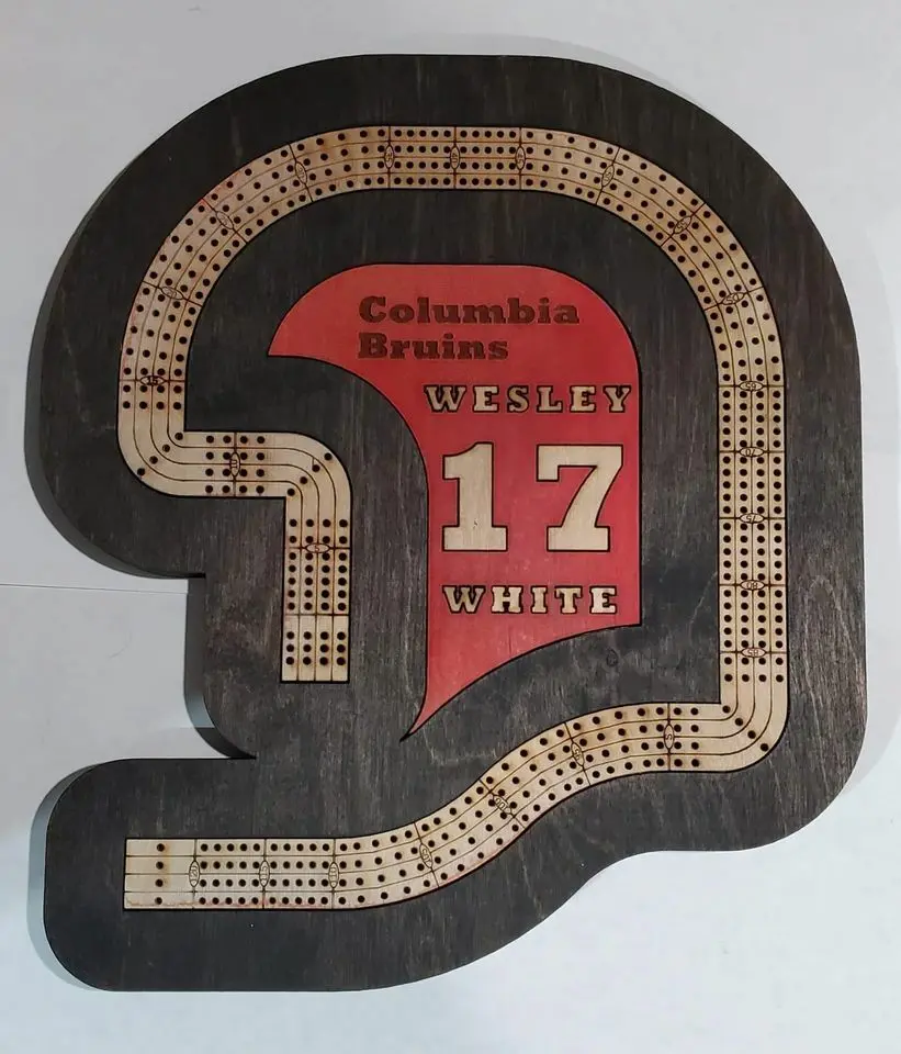 Personalized Football Helmet Cribbage Board