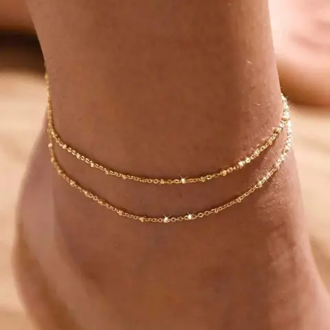 Minimalist Waterproof Stainless Steel Bead Accent Anklet, Foot Jewelry, Wearable Jewelry, Romantic Gift for Girlfriend, Perfect for Beach, Party & Daily Wear