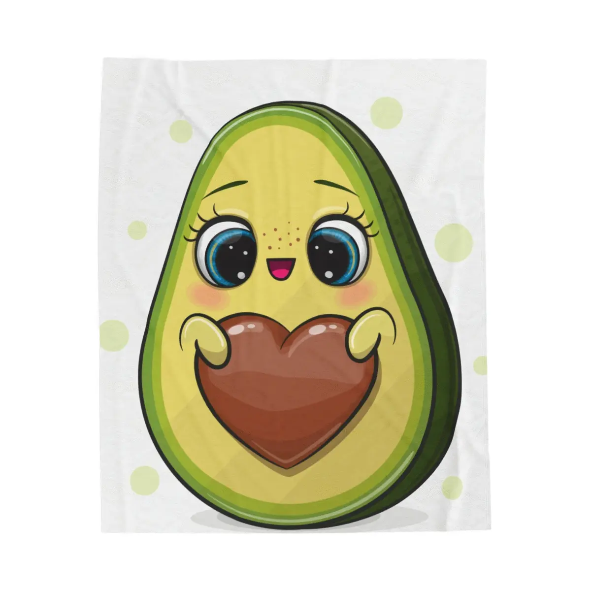 CUTE HEART AVOCADO Velveteen Plush Blanket