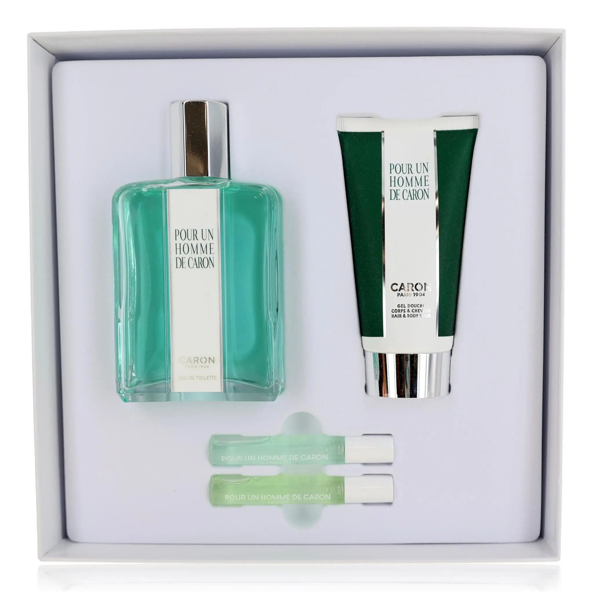 Caron Pour Un Homme by Caron, 4 Piece Gift Set for Men, Fragrance Sets, Shower Gel, Boxed Perfume Fragrance Sets, Bundle Fragrance Sets