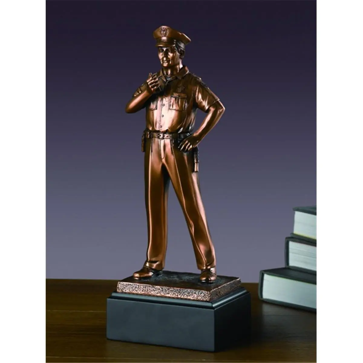 212 MAIN Law Enforcement Decor Figurine - Antique Copper Resin Decorative Sculpture with Bronze Finish, 4.5x3.5x12in Home Decoration Ornament for Home Supplies, Decorative Sculptures