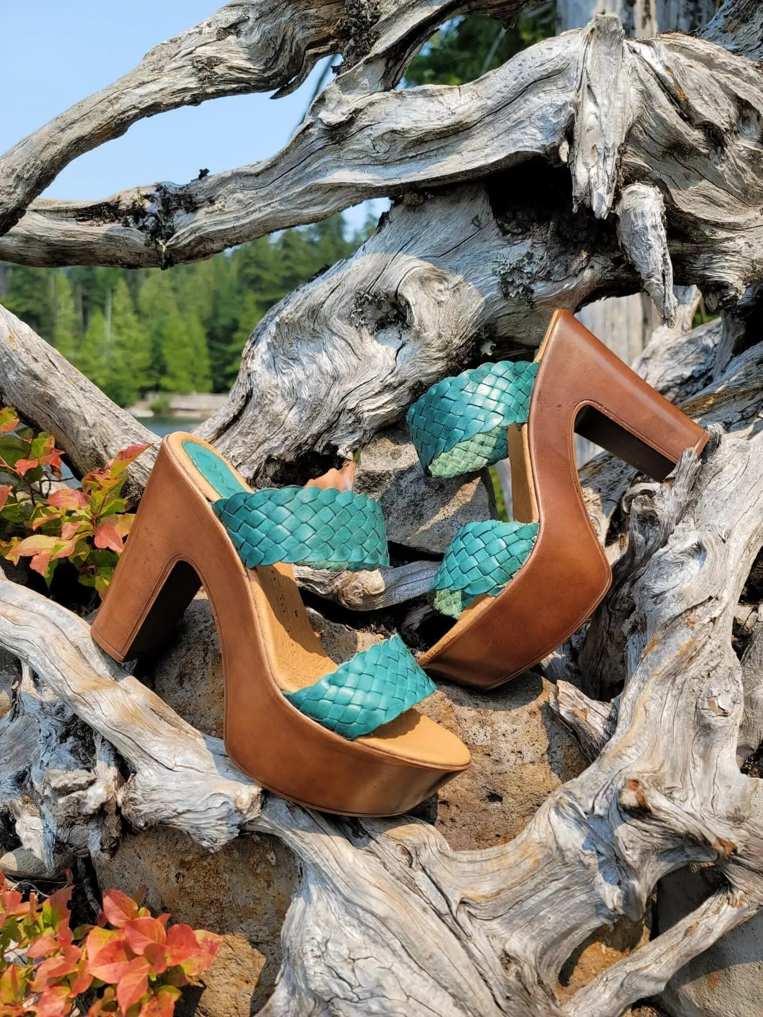 Oregon  Mexican wedges//High heel huarache//Mexican huarache//Mexican wedge sandal//Mexican heels//Women's high heels//Emerald color