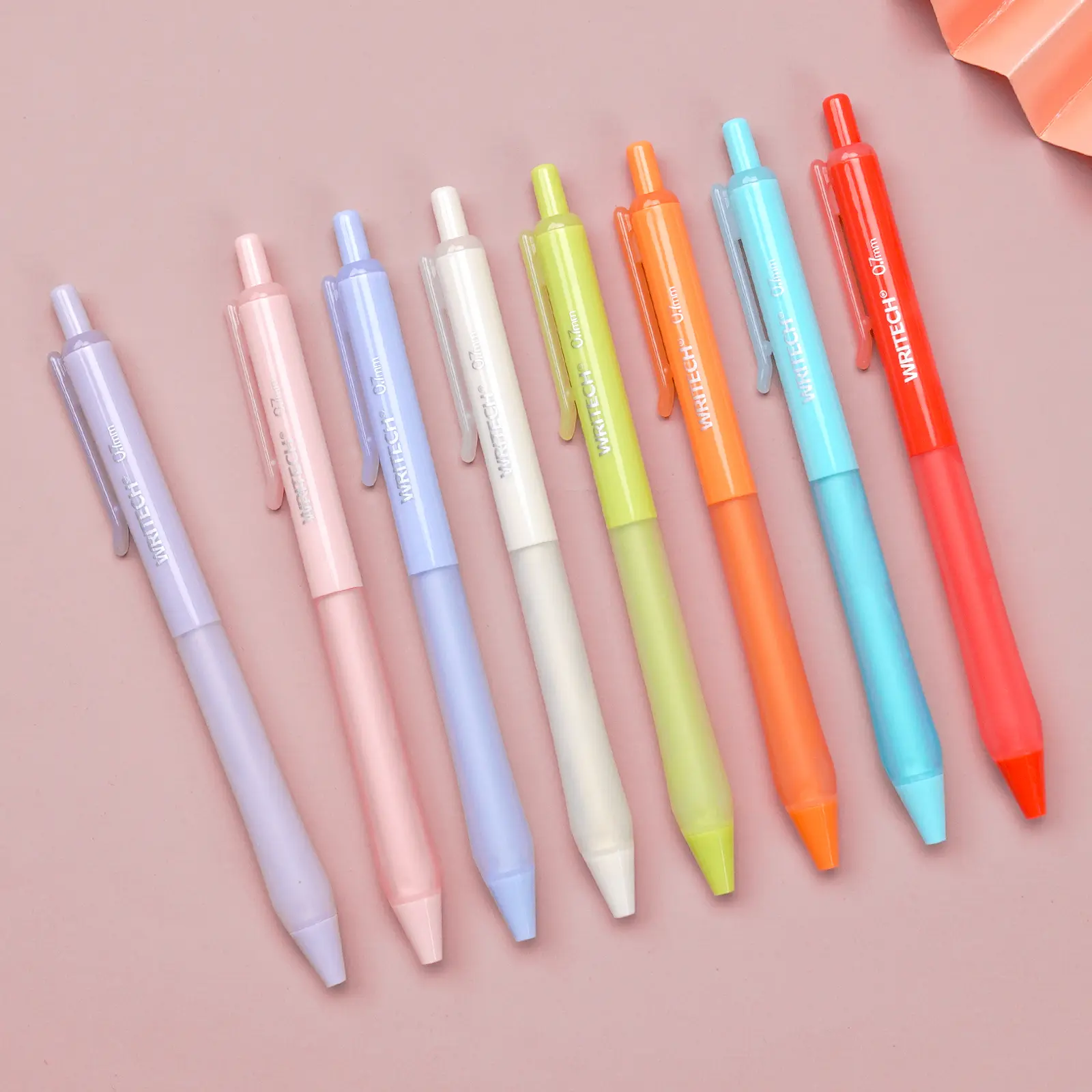 WRITECH Retractable Gel Ink Pens, Assorted Color Soft Grip, No Bleed & Smear, 8ct Fine Point 0.7mm Bullet Tip Set for Journaling & Coloring