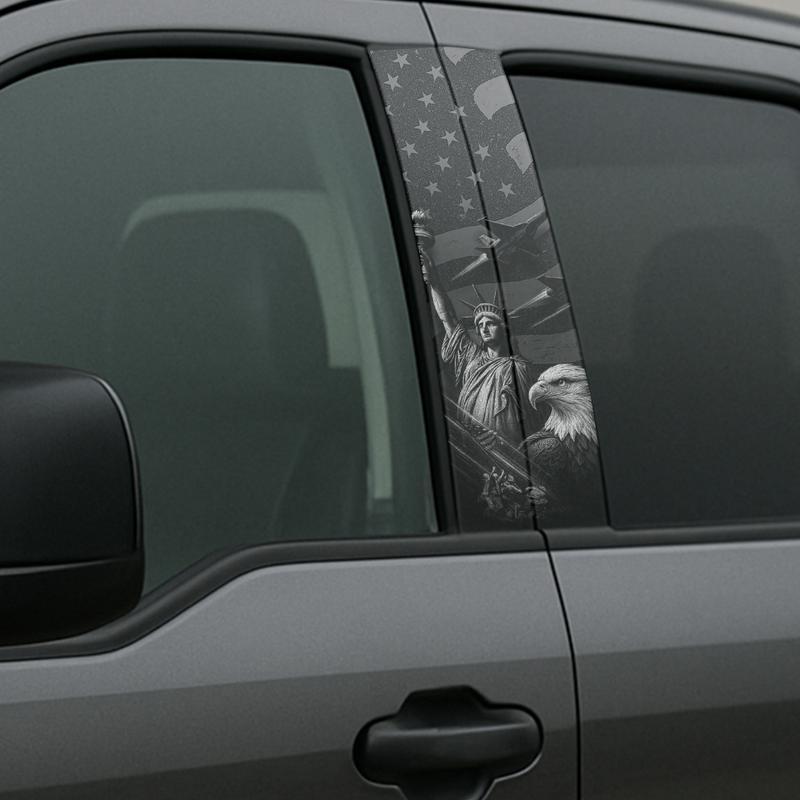 Modern Gloss B-Pillar Car Decals 12"x21.5" - Easy Peel & Stick No Residue, Vehicle Customization Accessories