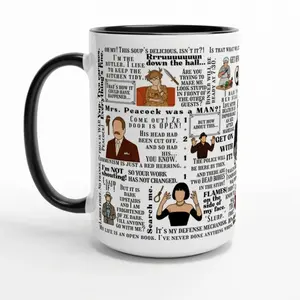CIue Movie Quote Ceramic/Accent Mug 11oz 15oz, Classic Movie Mug, Coffee Cup Gift