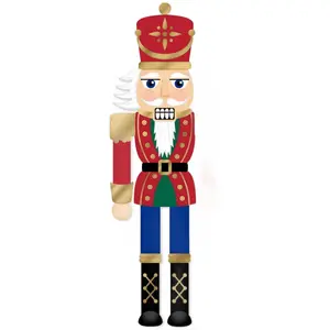 24" x 8.2" Traditional Nutcracker Sign – Beige/Red/White/Gold