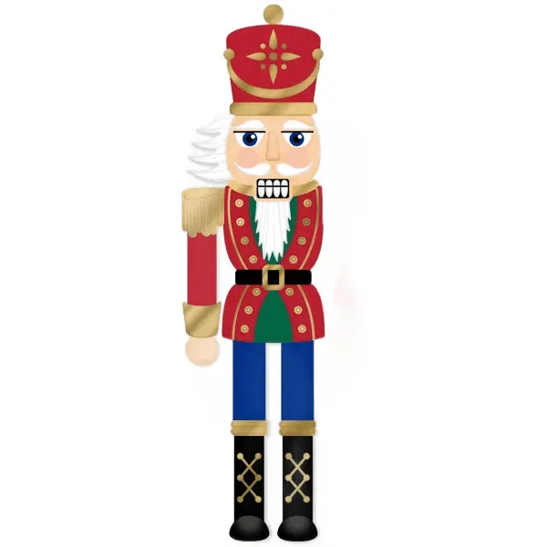 24" x 8.2" Traditional Nutcracker Sign – Beige/Red/White/Gold