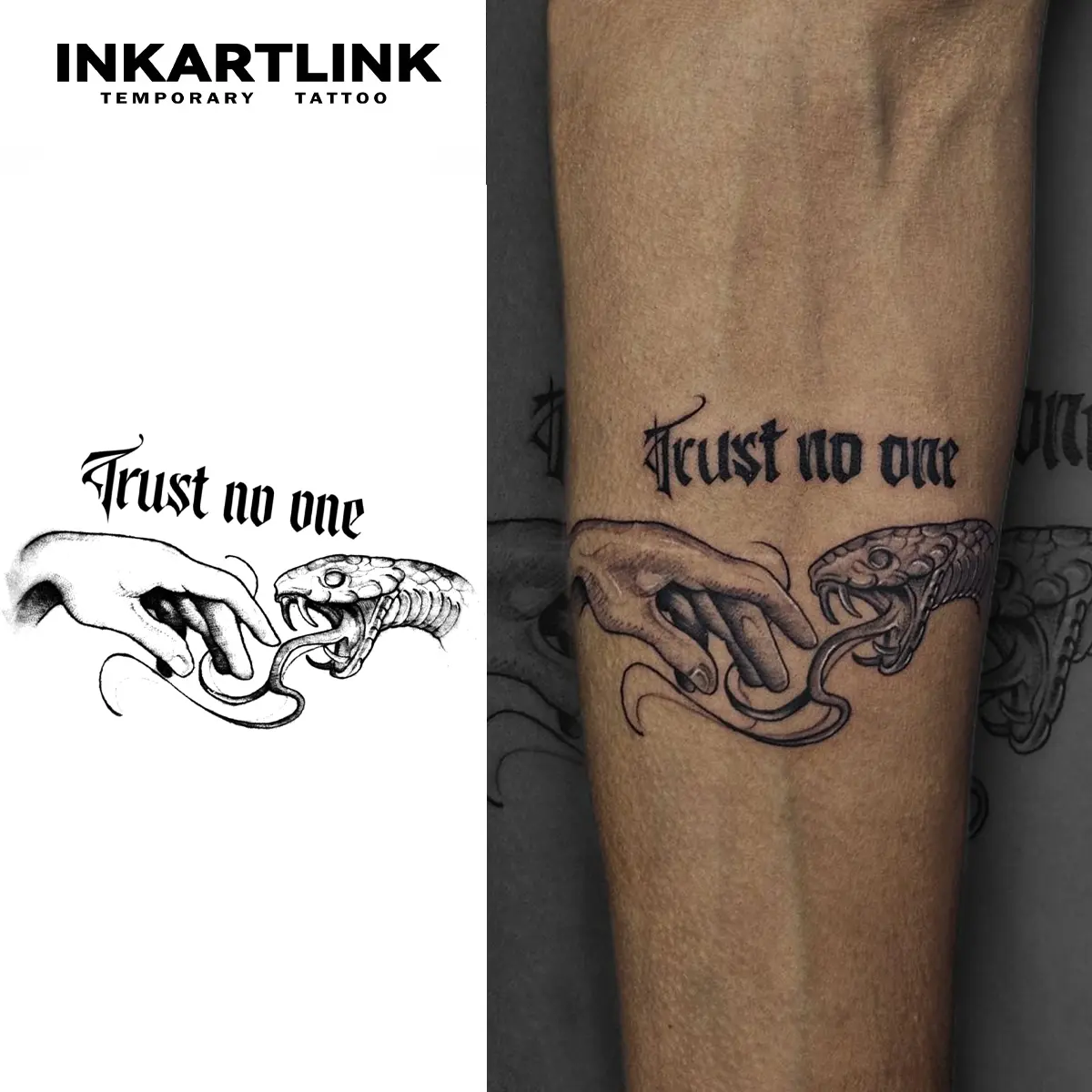 INKARTLINK Semi-Permanent Tattoos, Lasting 1-2 Weeks, Waterproof & Realistic Temporary Tattoos, 2 Sheets for Men & Women, All Skin Types, Sticker Tattoos