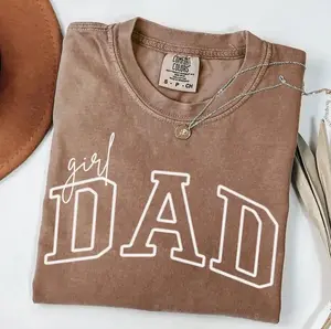 Girl Dad T-Shirt, Father’s Day Shirt, Varsity Dad Tee with Script Girl, Gift for Dad from Daughter, Girl Dad Graphic Tee, Retro Family Outfit-men clothing-men's shirts