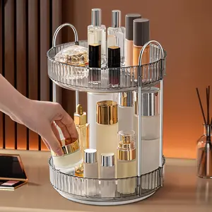 360° Rotating Makeup Organizer - Large Capacity Cosmetic and Skincare Dresser | Spinning Perfume Organizer Vanity Shelf for Makeup, Perfume, and Skincare