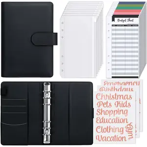 A6 Budget Binder with Zipper Envelope, 1 Set Budget Planner with Cash Envelope & Accessories, Personal Organizer for Budgeting, Money Saving Binder