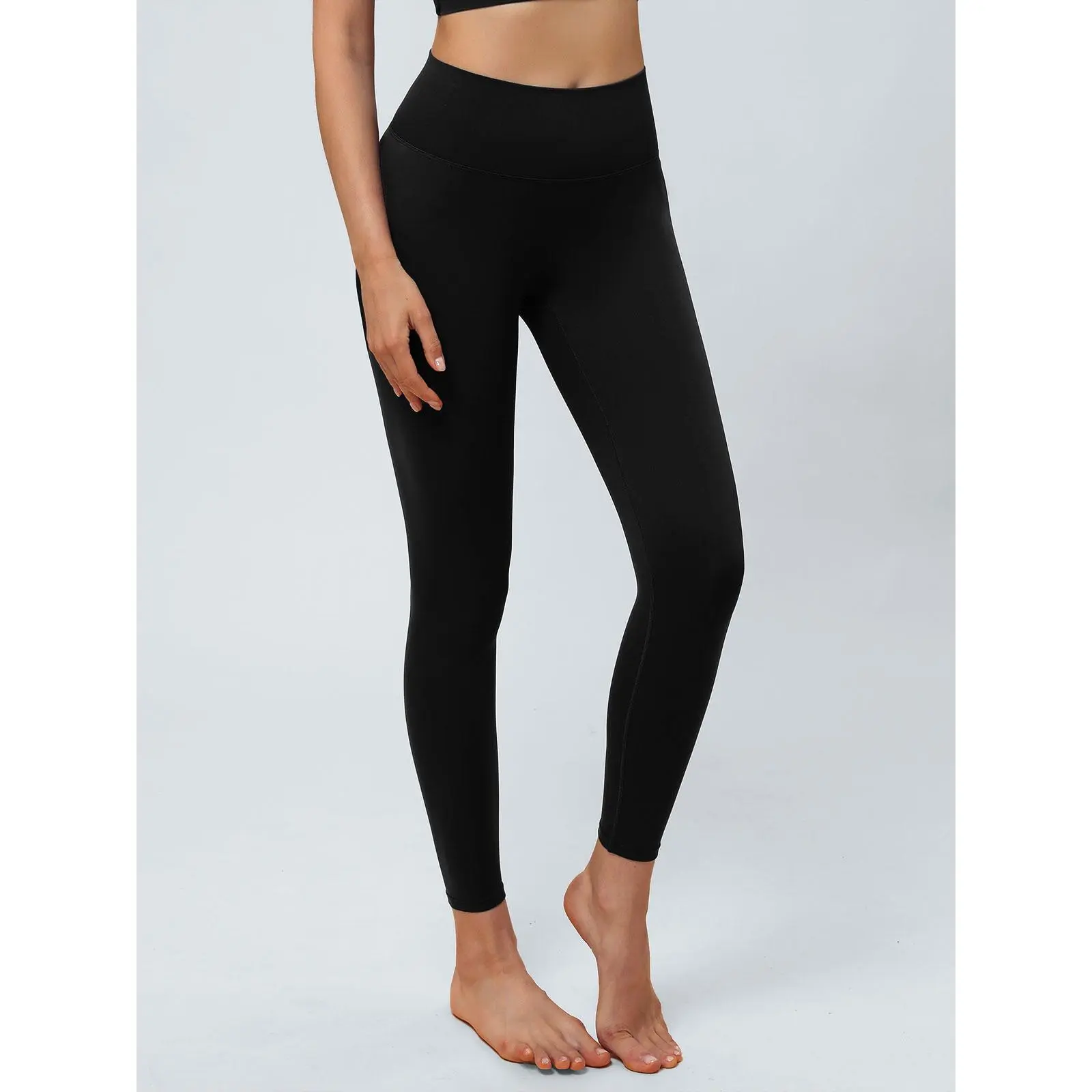 BERLOOK Women's High-Waist Cut-Out Leggings, 24" Moisture-Wicking Recycled Fabric Athletic Bottoms for Activewear & Sports, Activewear Bottoms