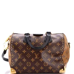 Pre-owned Louis Vuitton Canvas Coated Top Handle Bags Speedy Trunk Bag Reverse Monogram Canvas 25 by Rebag